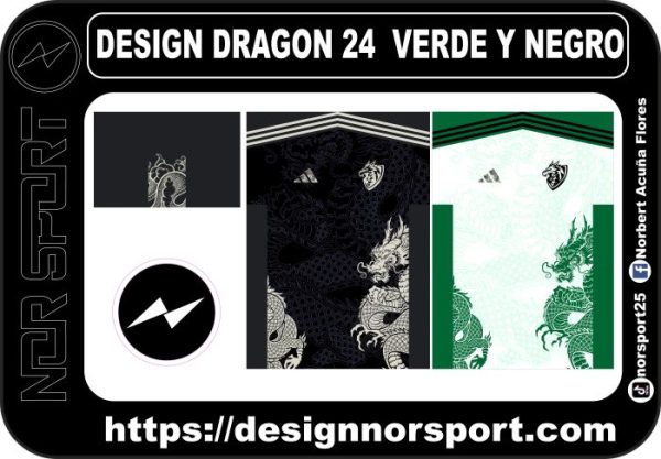 DESIGN DRAGON 24  VERDE Y NEGRO