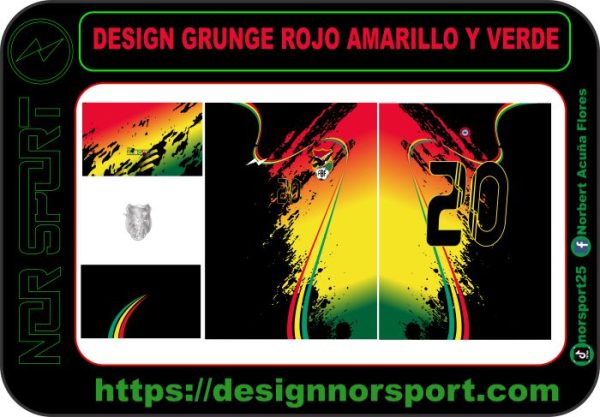 DESIGN GRUNGE ROJO AMARILLO Y VERDE