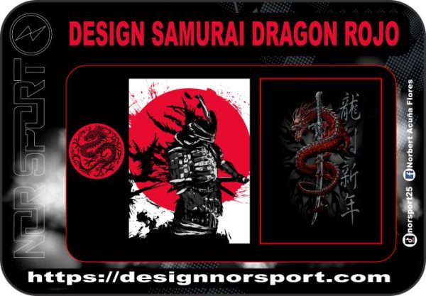 DESIGN SAMURAI DRAGON ROJO