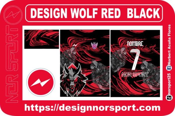 DESIGN WOLF RED  BLACK