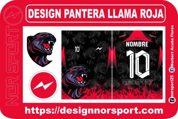 DESIGN PANTERA LLAMA ROJA